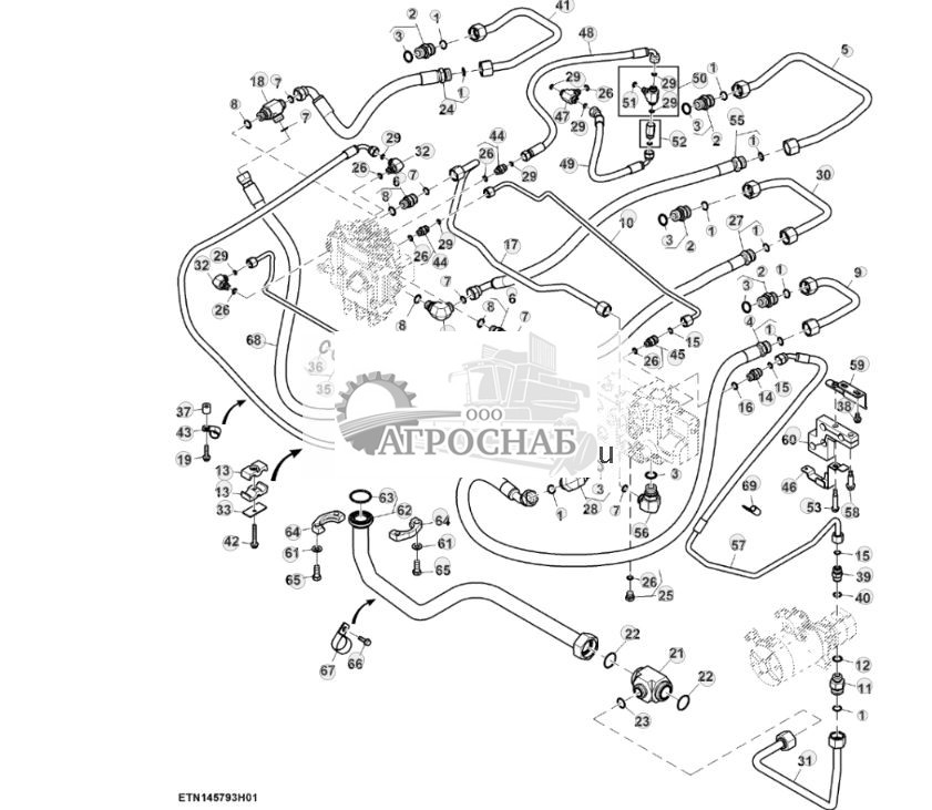Система рулевого управления, AutoTrac™ с резервным насосом (12) (801053 - 801464) - ST855397 526.jpg